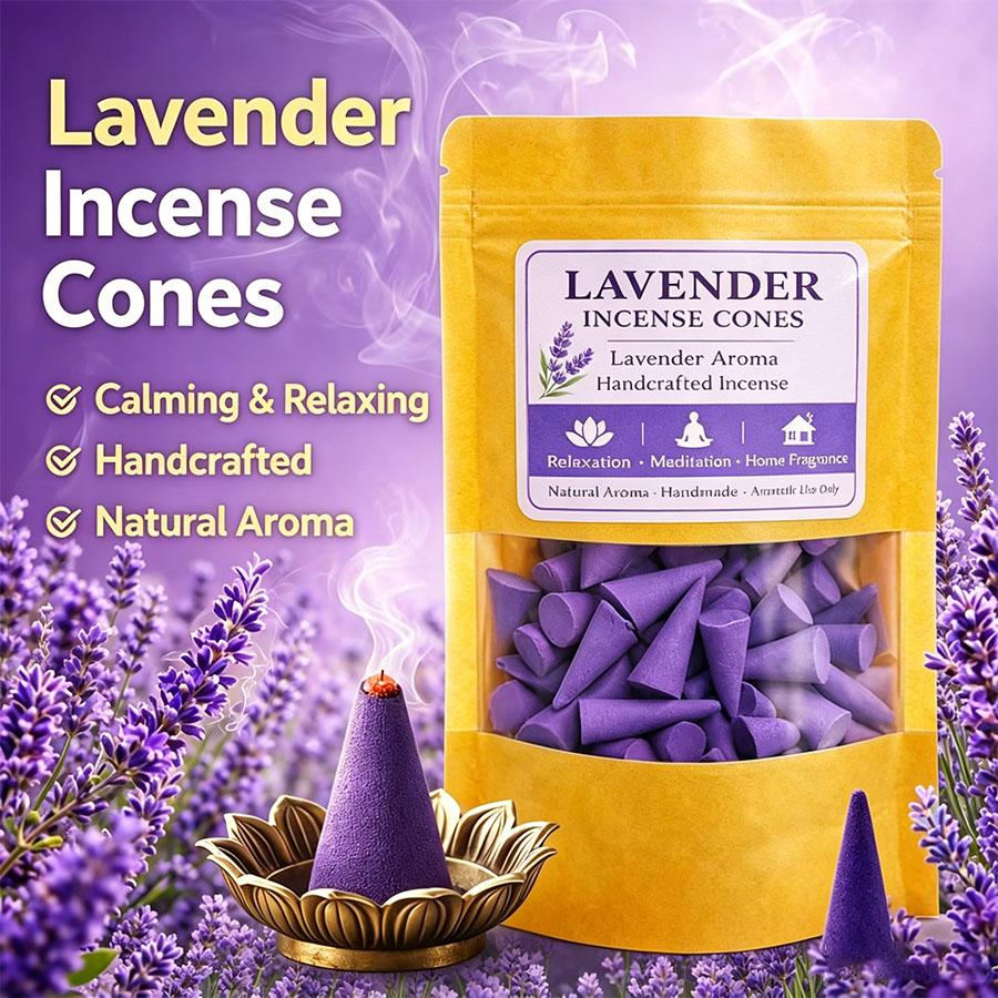 Home Fragrance Vanilla - Premium Lavender Aromatherapy Cones, Naturally Handmade,