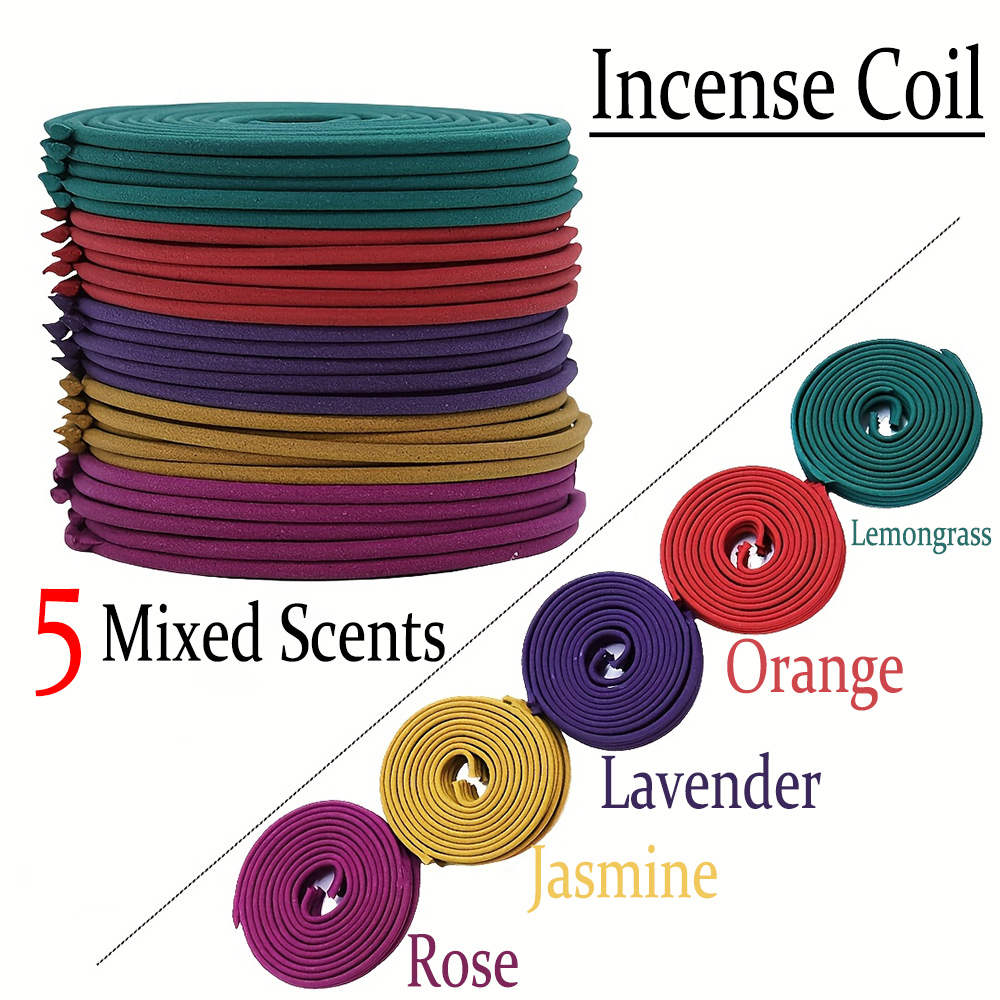Home Fragrance Jasmine & Yuzu Porcelain Diffuser - High-Quality Classic Spiral Incense Mixed Set,
