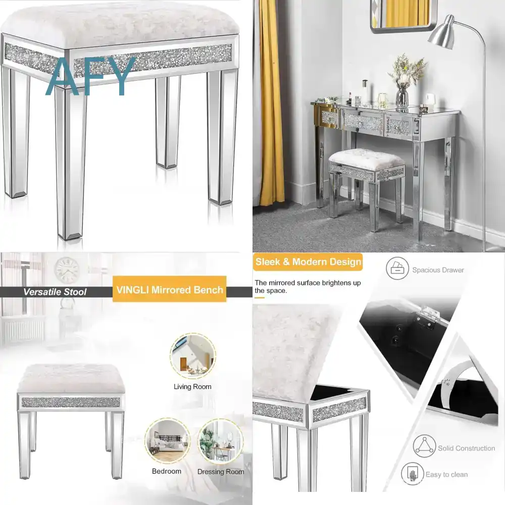 Upholstered Velvet Mirror Dres - Muji Home Storage recension och pris